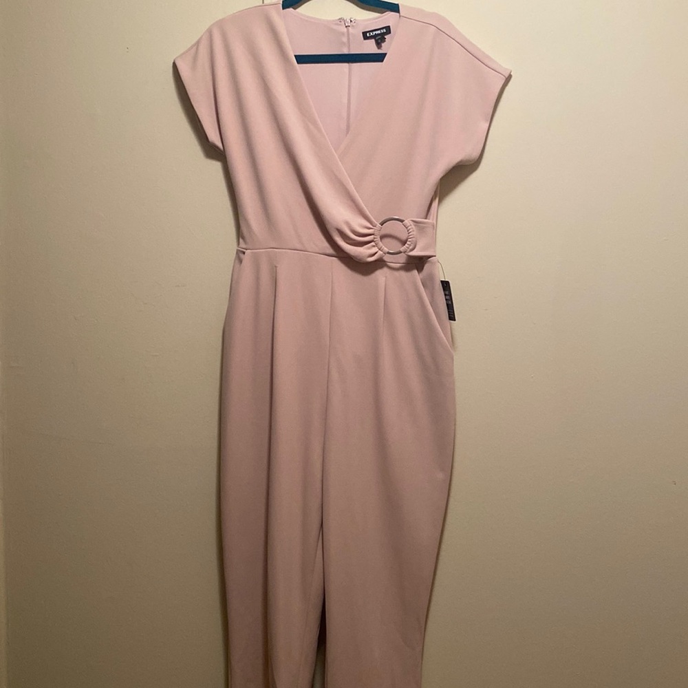 NWT Express light pink short sleeve jumpsuit in size small